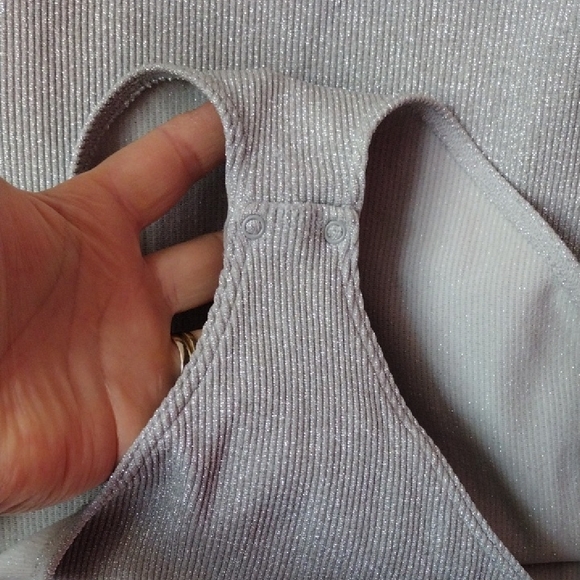 Wolford metallic long sleeved bodysuit. EUC. Size L. - Picture 5 of 8